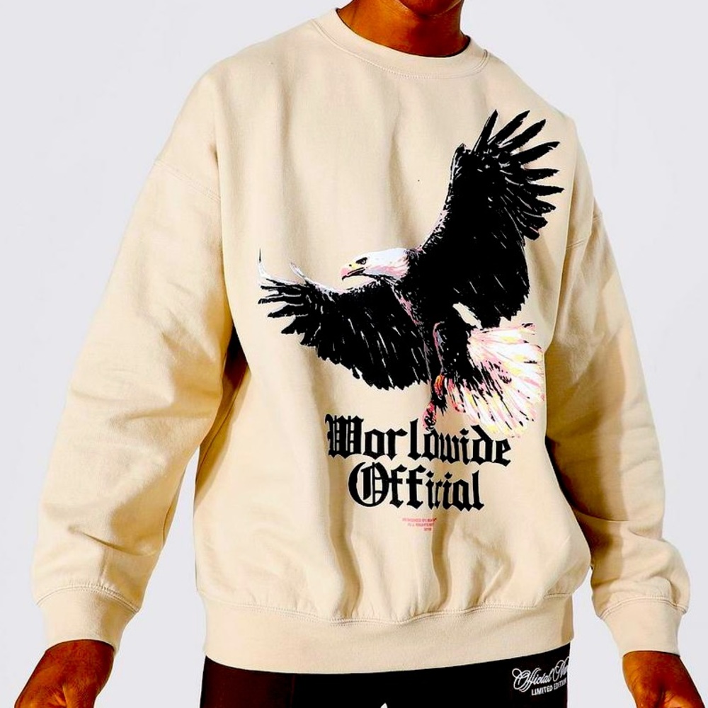 Graphic eagle crew neck